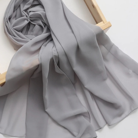 Gray Chiffon Hijab - Picture 2 of 2